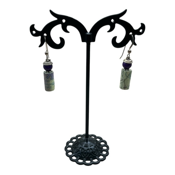 NWT WOMEN'S HANDMADE RECYCLED PAPER BEAD EARRINGS - Picture 4 of 6